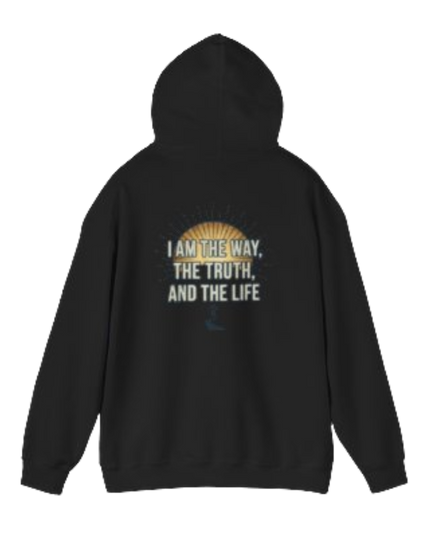 Christian Hoodie - “I Am the Way, the Truth, and the Life” Religious Graphic Hooded Sweatshirt