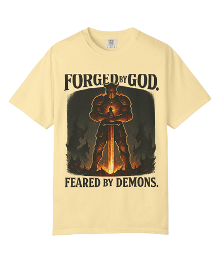 Forged by God – Feared by Demons T-Shirt | Christian Warrior Streetwear