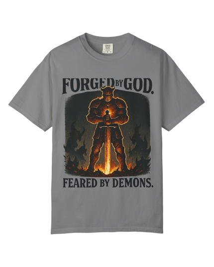 Forged by God – Feared by Demons T-Shirt | Christian Warrior Streetwear