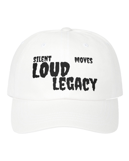 Silent Moves Loud Legacy Dad Hat – Distressed Low-Profile Motivational Cap