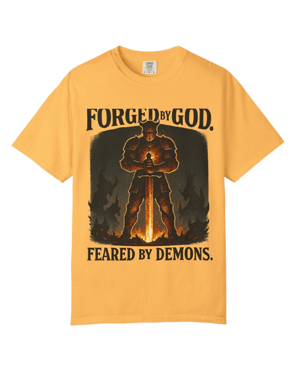 Forged by God – Feared by Demons T-Shirt | Christian Warrior Streetwear